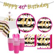 Pink & Gold 40th Birthday Party Kit